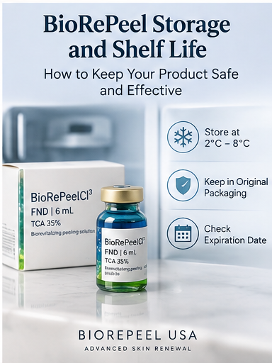 BioRePeel storage and shelf life guide covering expiry dates, batch information, packaging and product handling | Biorepeelusa
